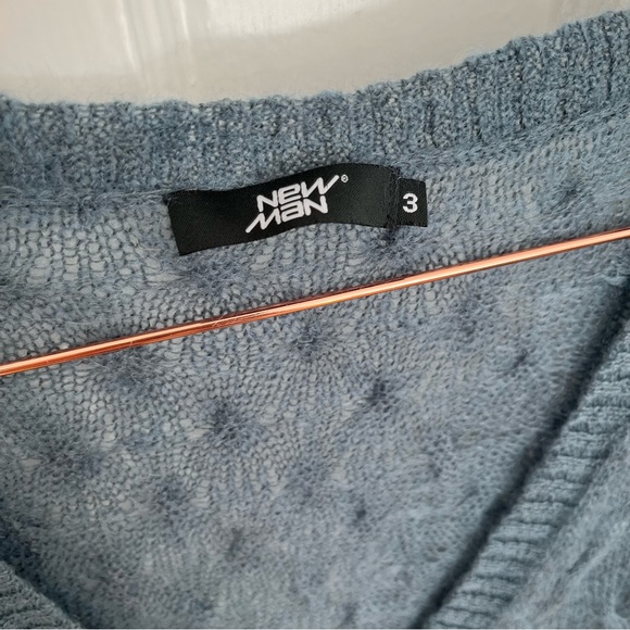 Stormy Ocean Blue Mohair Cardigan Size S - Picture 5 of 11